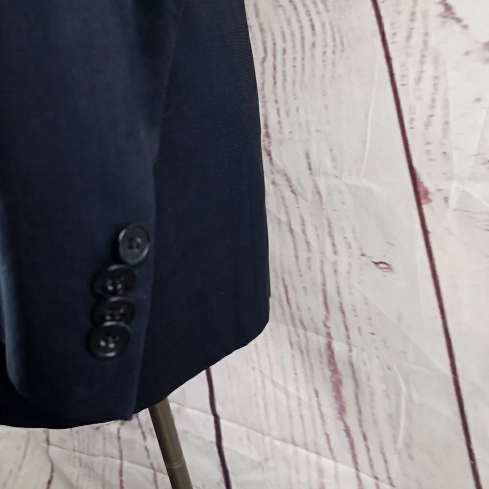 Joseph Abboud 40S Wool 3 Button Blue Birdseye 2pc Suit 32x28 Pleated